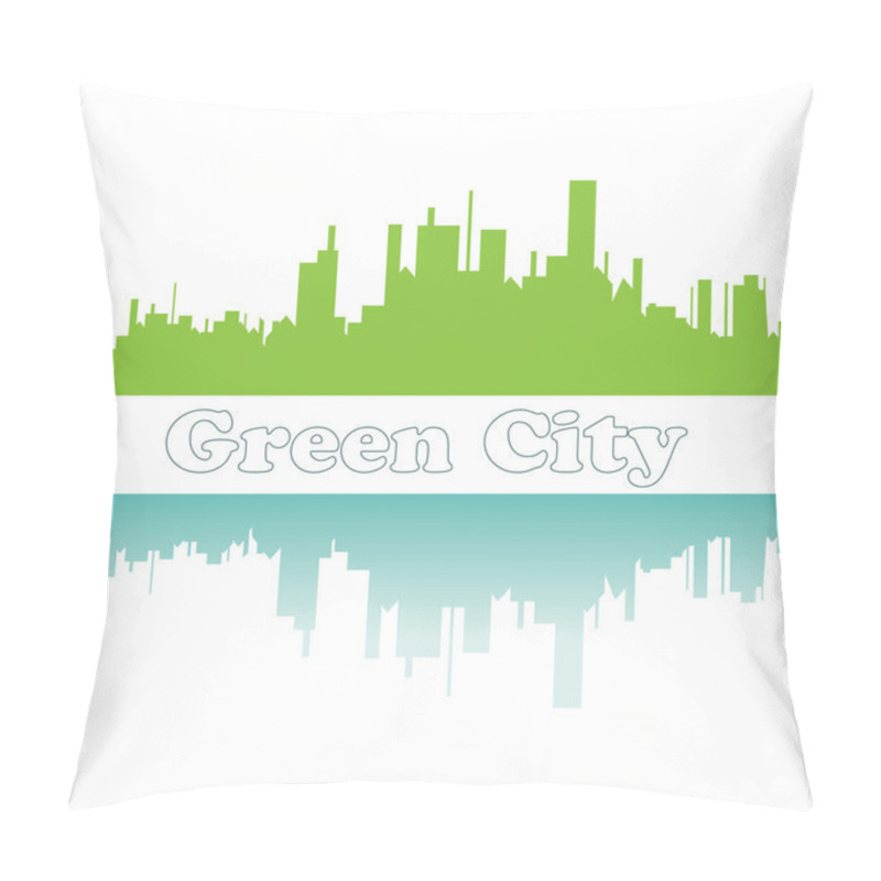 Personality  Green City Sketch For You. Vector Illustration Pillow Covers