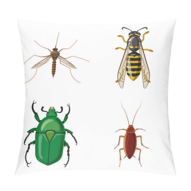 Personality  Vector Design Of Insect And Fly Icon. Collection Of Insect And Element Vector Icon For Stock. Pillow Covers