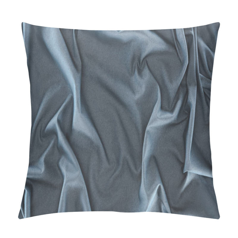 Personality  Close Up View Of Crumpled Dark Blue Silk Fabric As Background Pillow Covers