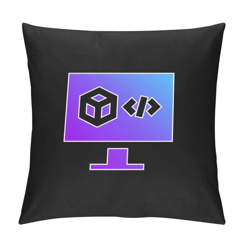 Personality  3d Printing Software Blue Gradient Vector Icon Pillow Covers