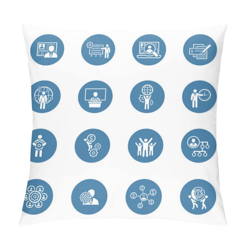 Personality  Flat Design Business Icons Set. Pillow Covers