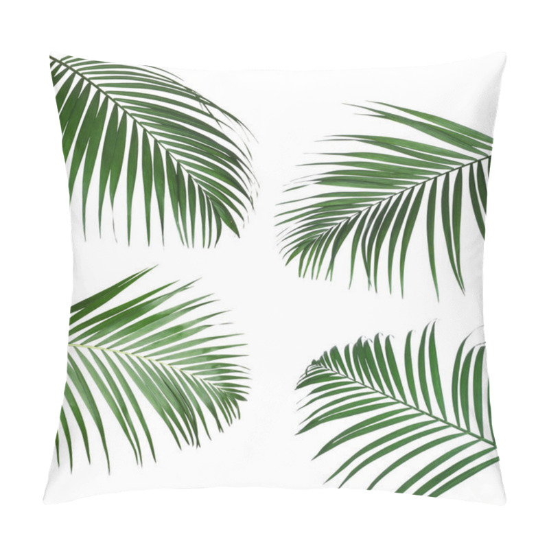 Personality  Set Of Tropical Leaves On White Background Pillow Covers