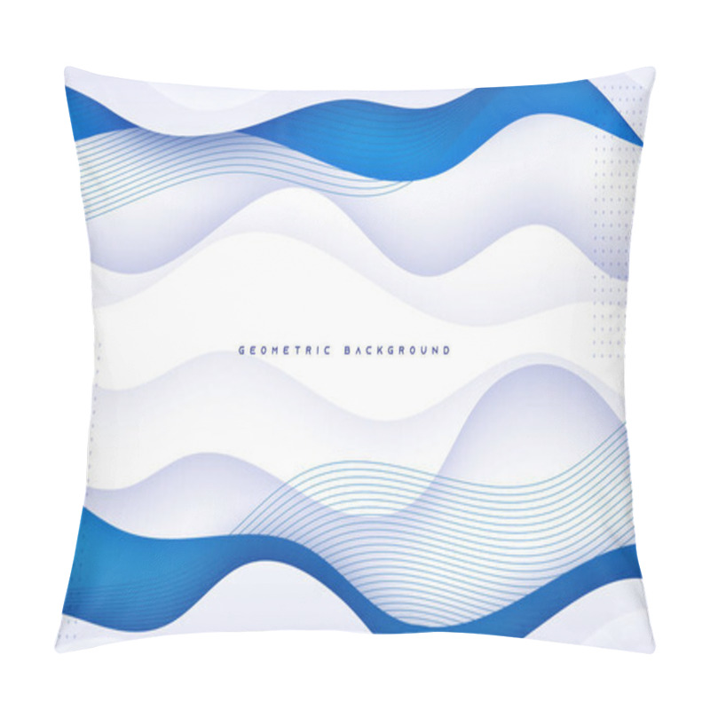 Personality  Abstract Geometric Memphis Background Blue Wavy Shape Pillow Covers