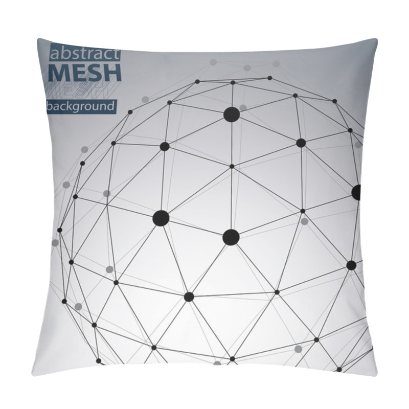 Personality  Spatial Technological Shape, Polygonal Black And White Eps8 Wire Pillow Covers