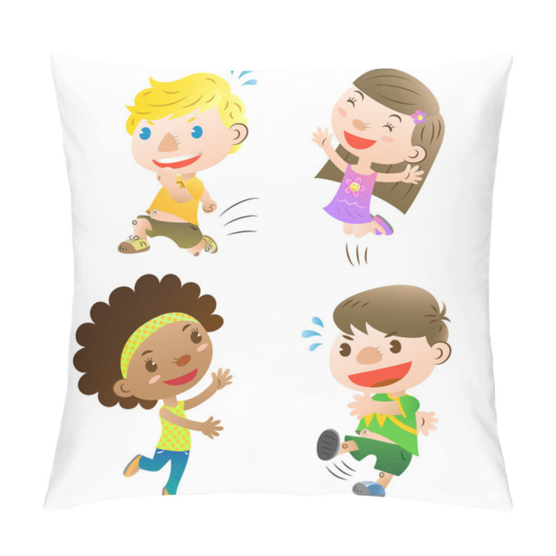 Personality  Cute Kids Playing Pillow Covers