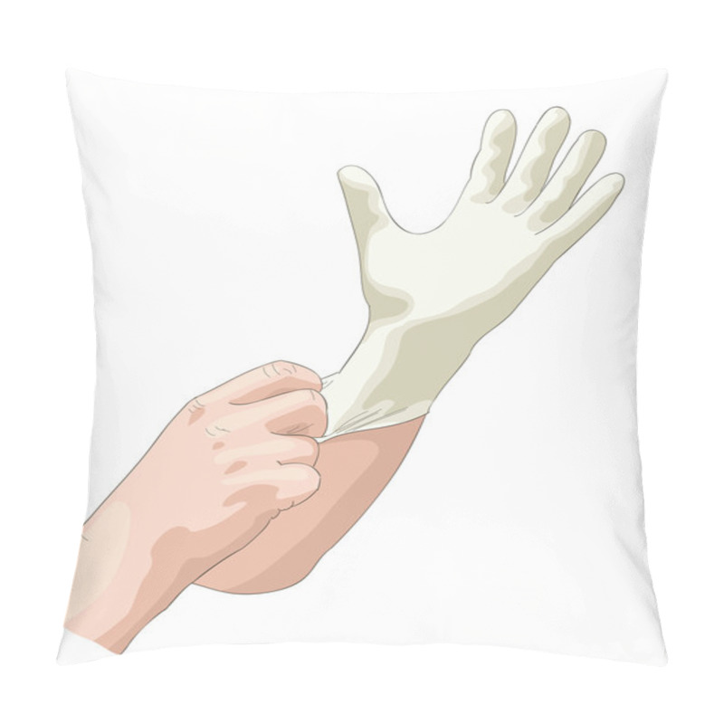 Personality  The Doctor Wears Sterile Latex Gloves. Pillow Covers