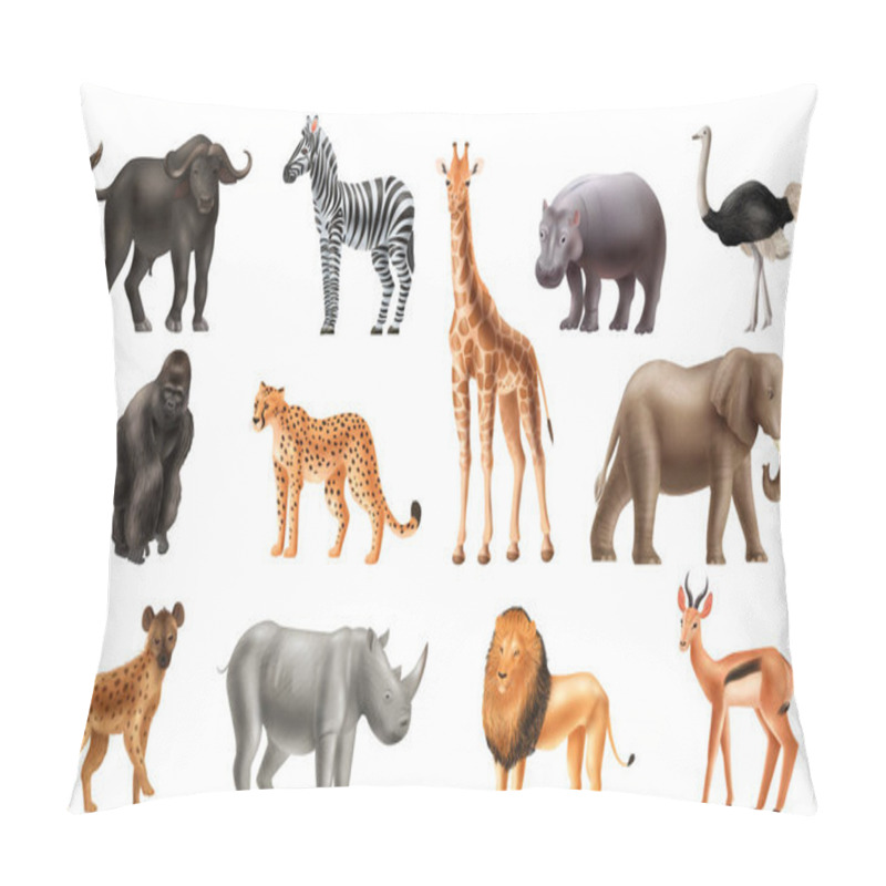 Personality  Realistic Animals Africa Set Pillow Covers