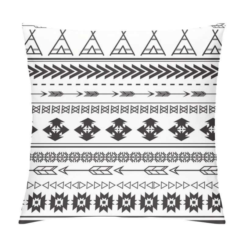 Personality  Aztec Ethnic Seamless Pattern, Tribal Black And White Background Pillow Covers