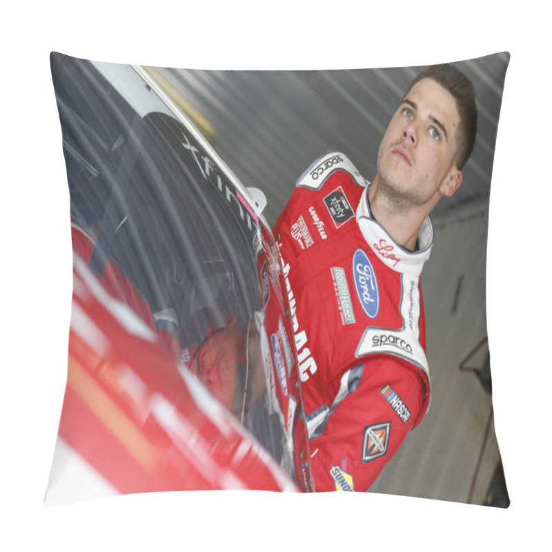 Personality  June 01, 2018 - Long Pond, Pennsylvania, USA: Ryan Reed (16) Climbs Into His Car To Practice For The Pocono Green 250 At Pocono Raceway In Long Pond, Pennsylvania. Pillow Covers