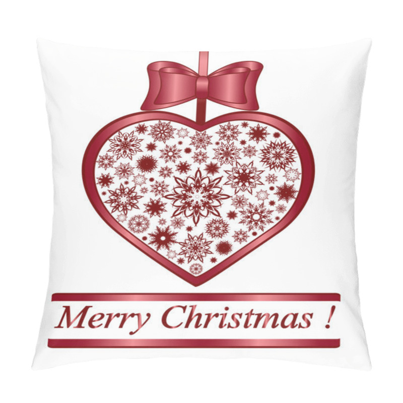 Personality  Vector Illustration Of A Christmas Herat Made With Snowflakes Is Pillow Covers