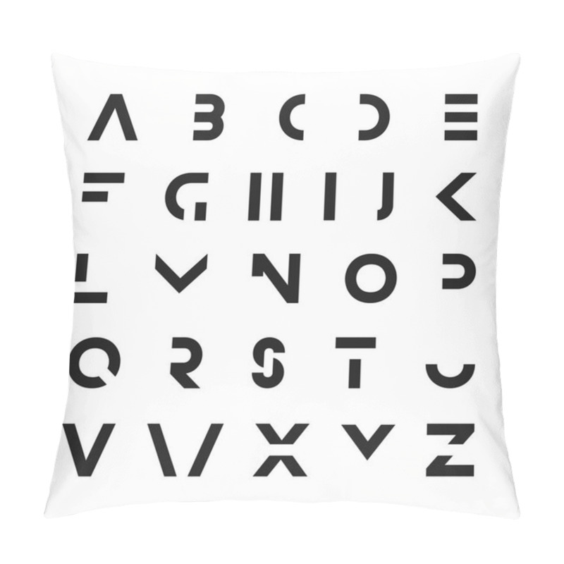 Personality  Simple Modern Font. Minimalistic English Alphabet. Futuristic Latin Letters. Pillow Covers