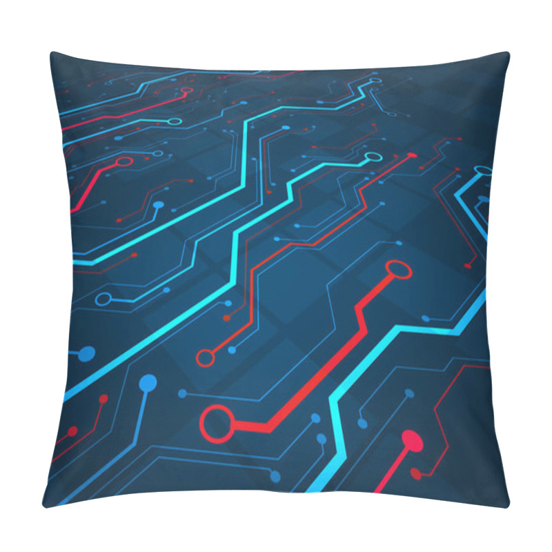 Personality  Design In The Concept Of Electronic Circuit Boards. Pillow Covers