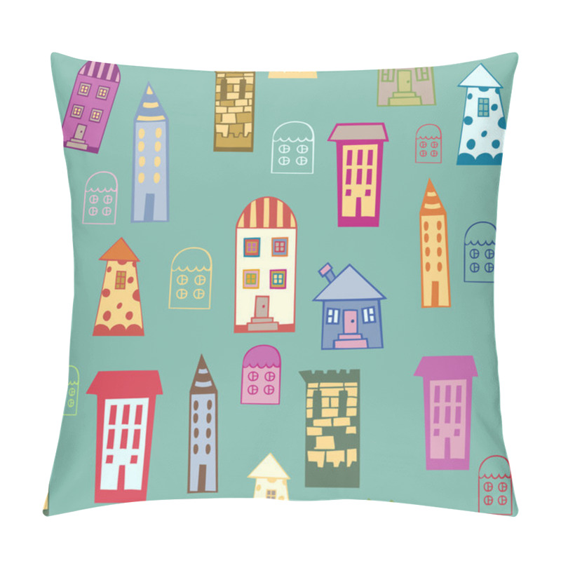 Personality  Set Of Hand Drawn Houses Pillow Covers