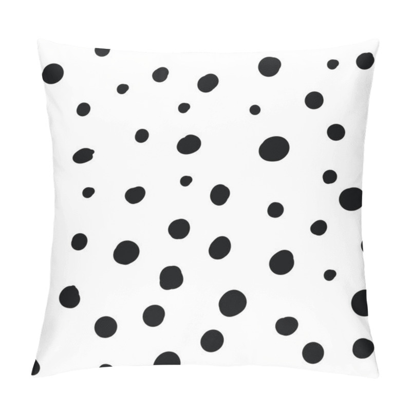 Personality  Seamless Pink Dots Repeat Vector Pattern. Hand Drawn Minimal. Circles. Pillow Covers