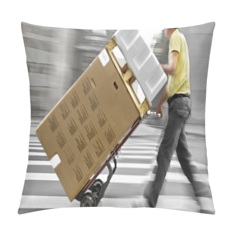 Personality  Delivery With Dolly By Hand Pillow Covers