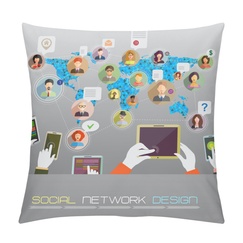 Personality  Social Network Concept Pillow Covers