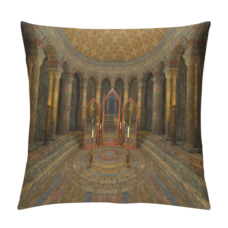 Personality  3D CG Rendering Of The Under Ground Temple. Pillow Covers