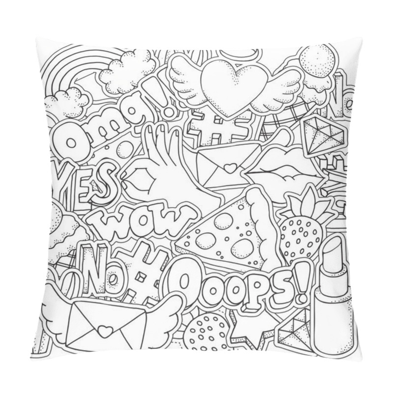 Personality  Fashion Patch Badge Pillow Covers