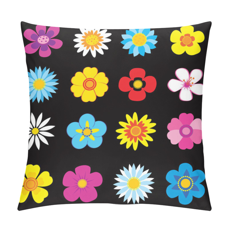 Personality  Set Of Flower Icons Pillow Covers