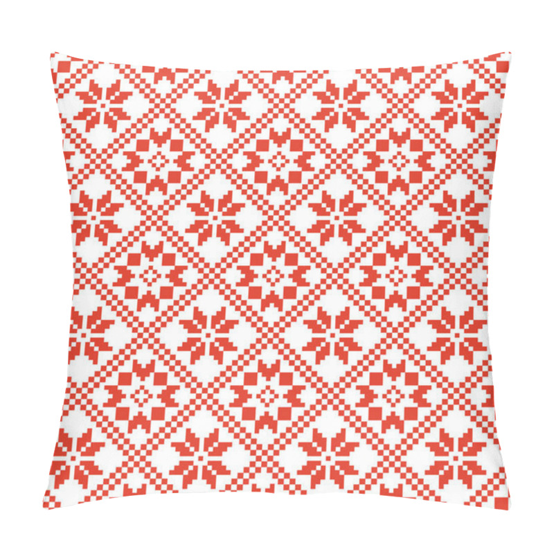 Personality  Traditional Scandinavian Pattern. Nordic Ethnic Seamless Background Pillow Covers