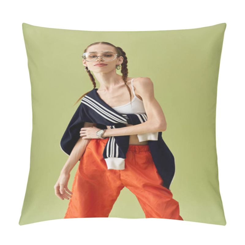 Personality  A Woman Showcases A Unique Fashion Sense While Grappling With Anorexia And Her Self Image. Pillow Covers