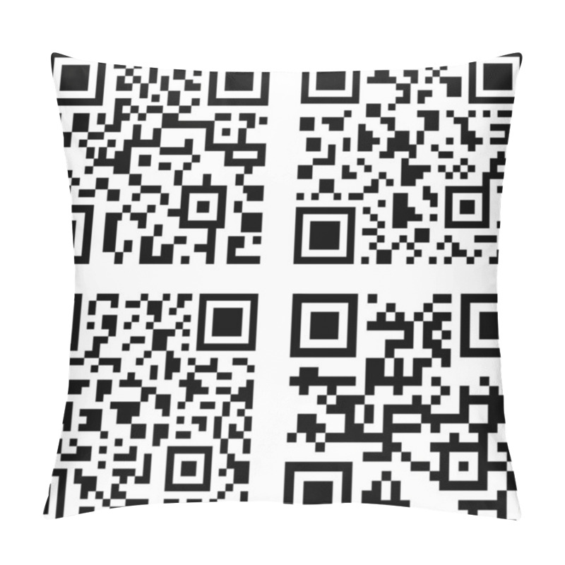 Personality  Set Of Four 2D Barcodes, Qr-codes. Vector Illustration. Pillow Covers