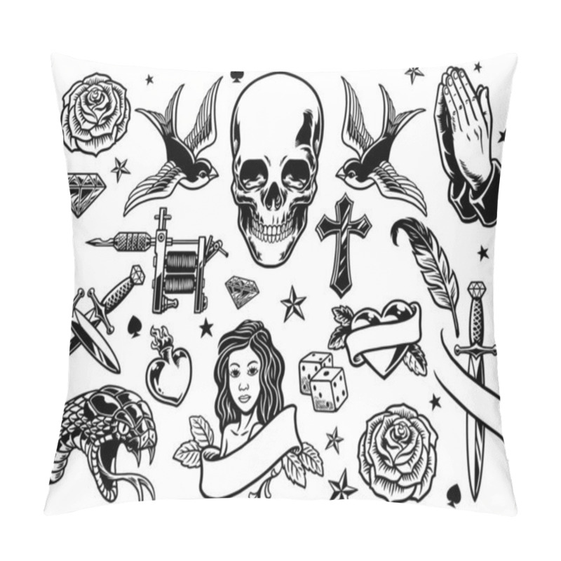 Personality  Set Of Various Tattoo Flash Pillow Covers