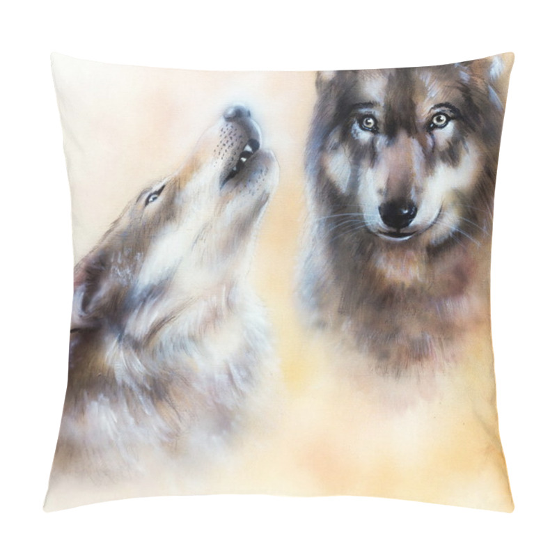 Personality  Pair Of Wolves Pillow Covers