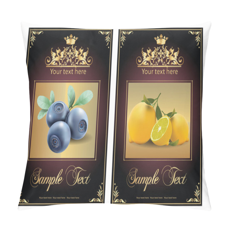 Personality  Lemon And Blueberry. Vector Illustration Of A Realistic Pillow Covers