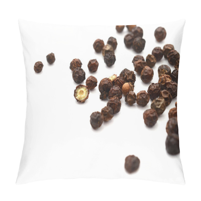 Personality  Pile Black Pepper (Piper Nigrum) Isolated On White Background. Pillow Covers