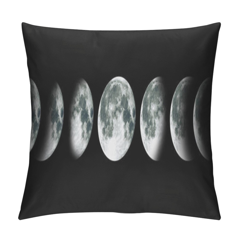 Personality  Moon Lunar Cycle In Night Sky. NASA. Pillow Covers