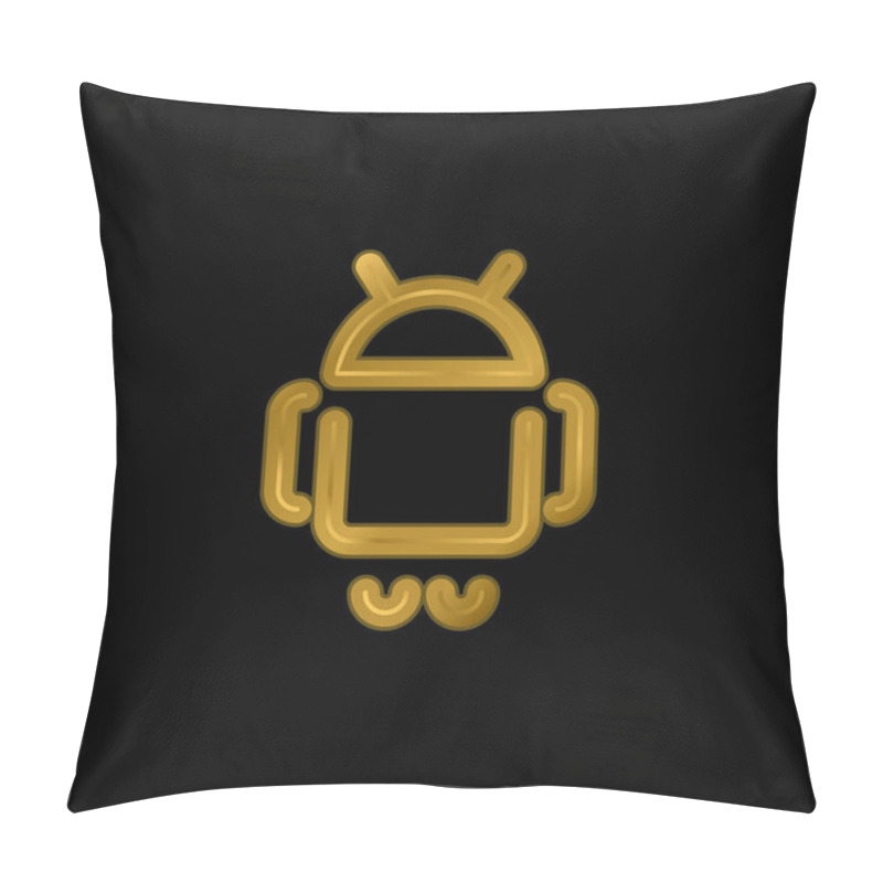 Personality  Android Logo Gold Plated Metalic Icon Or Logo Vector Pillow Covers