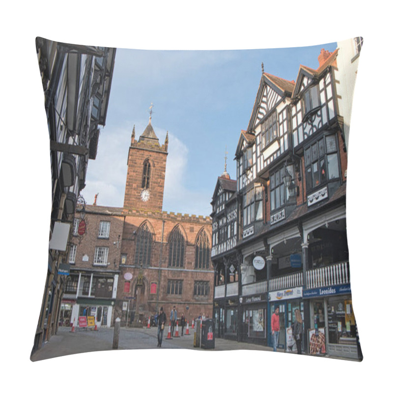 Personality  View Of Bridge Street Leading To St Peter's At The Cross Church, A Grade 1 Listed Building. Pillow Covers