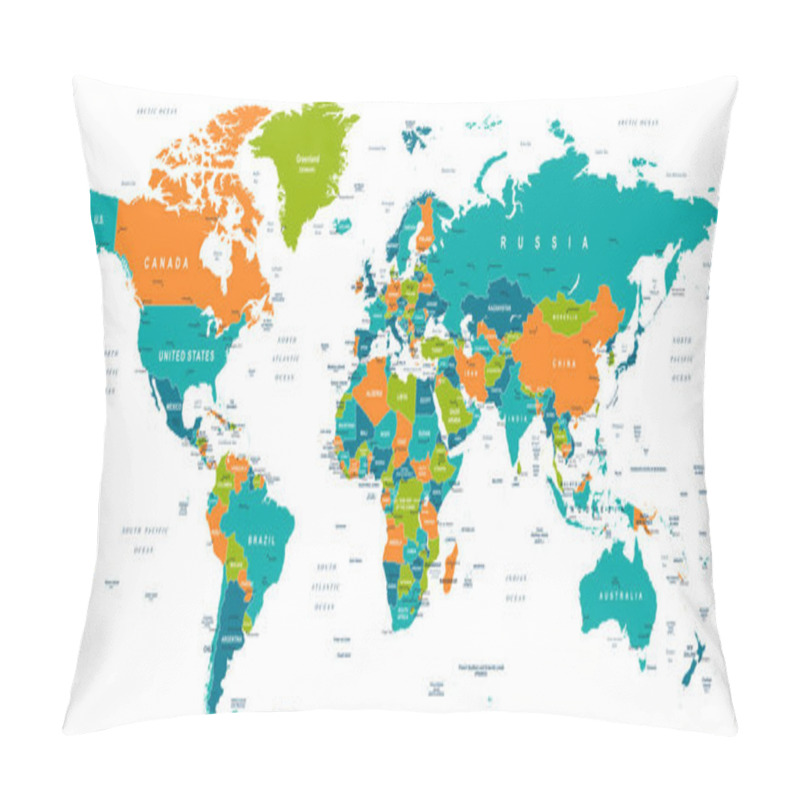 Personality  World Map - Illustration Pillow Covers