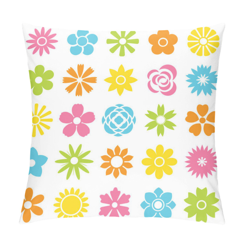 Personality  Flower Icon Set Pillow Covers