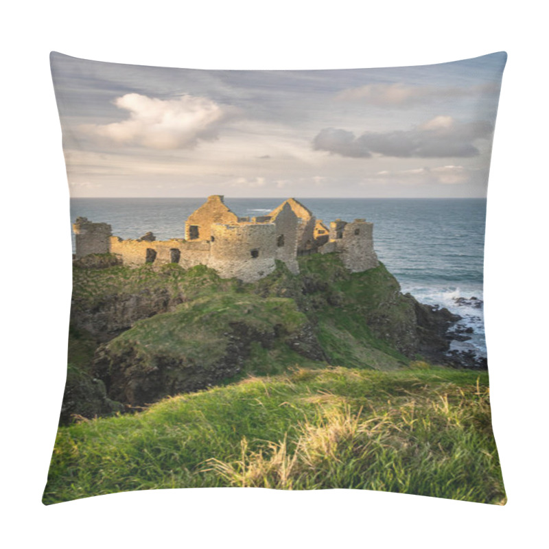 Personality  This Is A Picture Of The Ruins Of Dunluce Castle In Northern Ireland.  It Was Built In The 13th Century On The Top Of A Sea Cliff Looking Out To The Atlantic Ocean Pillow Covers