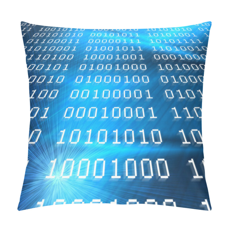 Personality  Blue Binary Codes, Information Background Pillow Covers