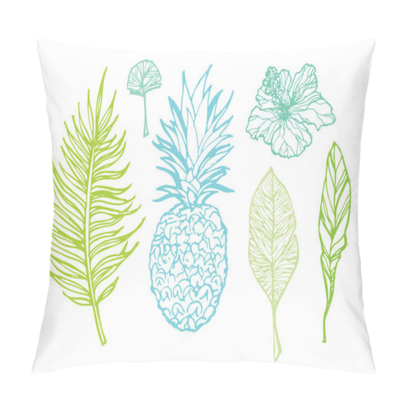 Personality  Hand Drawn Doodle Tropical Palm Leaves Pillow Covers