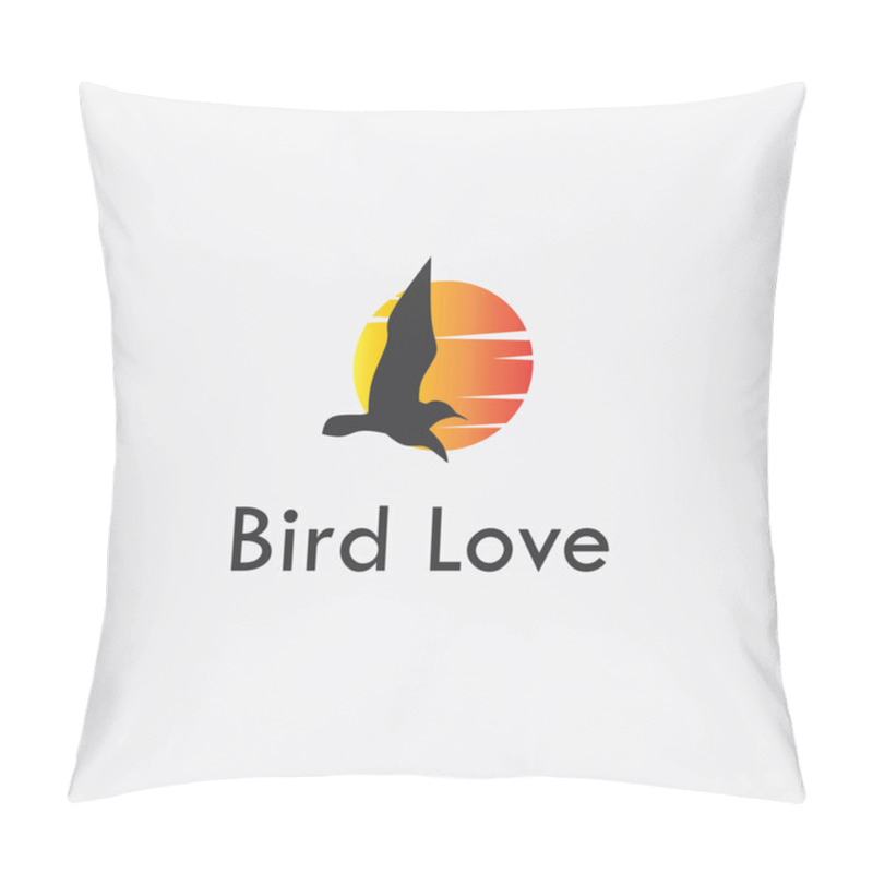 Personality  Logo Design Template, With A Bird In Flight Icon, With A Moon Silhouette Light Pillow Covers