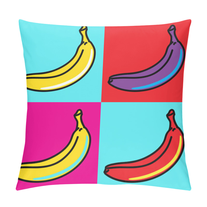 Personality  Bananas In The Style Of Andy Warhol Pillow Covers