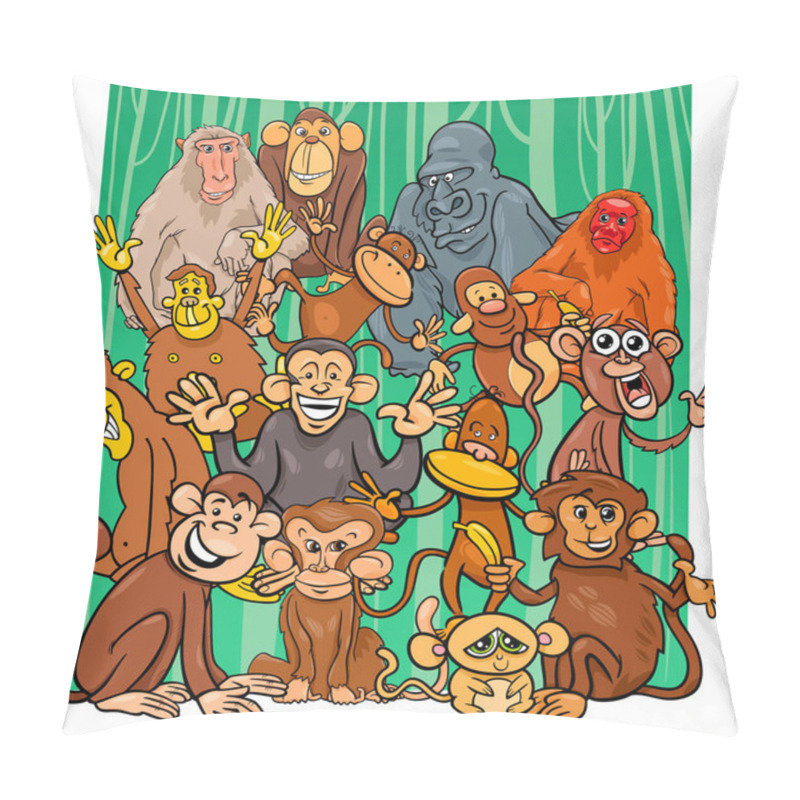 Personality  Cartoon Monkey Characters Group Pillow Covers