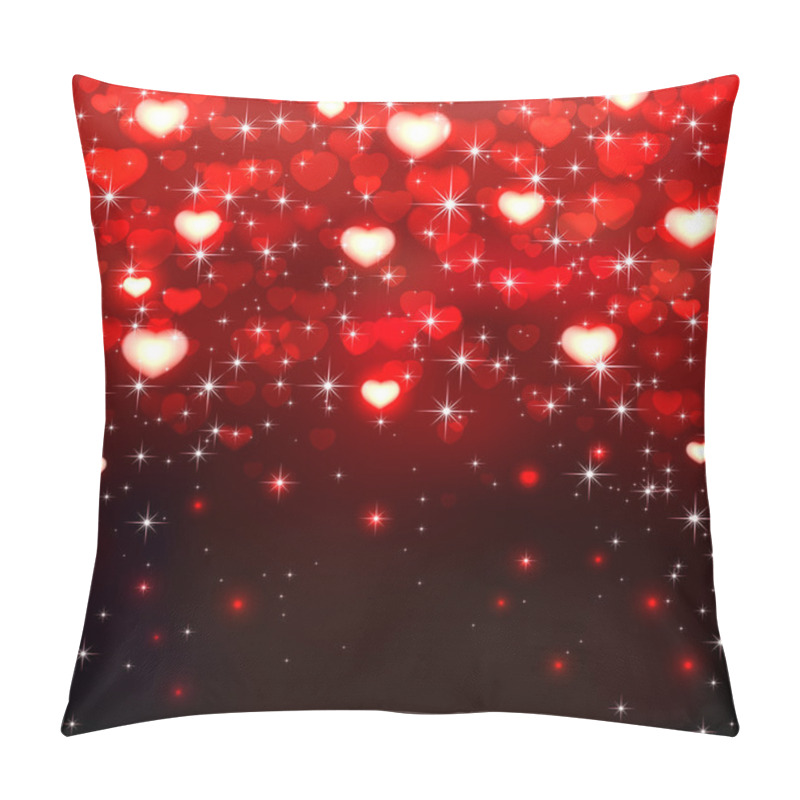 Personality  Red Hearts On Dark Background Pillow Covers