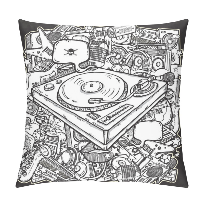 Personality  Music Mix Background Pillow Covers