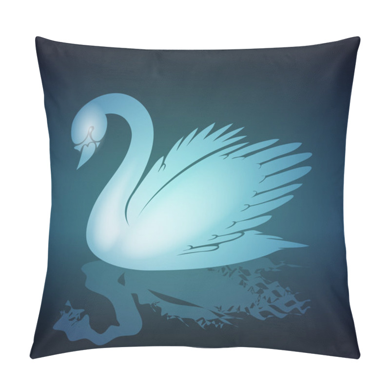 Personality  Pretty Swan Vector Illustration Pillow Covers