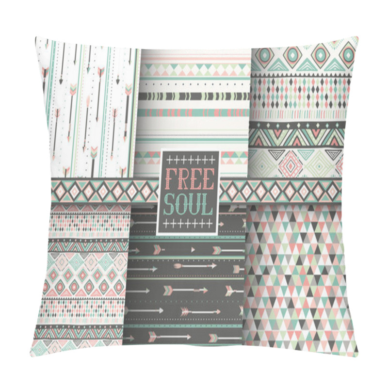 Personality  Set Of Ethnic Seamless Patterns. Pillow Covers