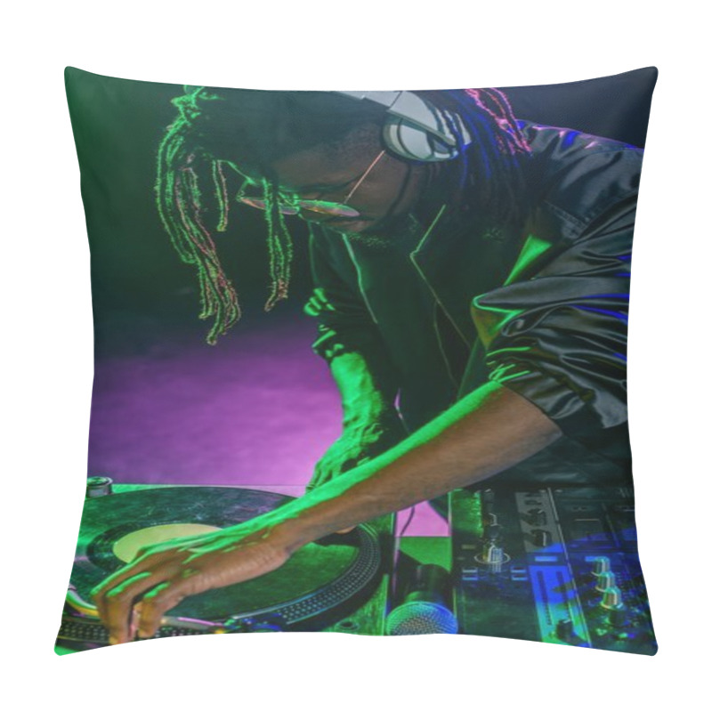 Personality  DJ With Sound Mixer On Concert Pillow Covers