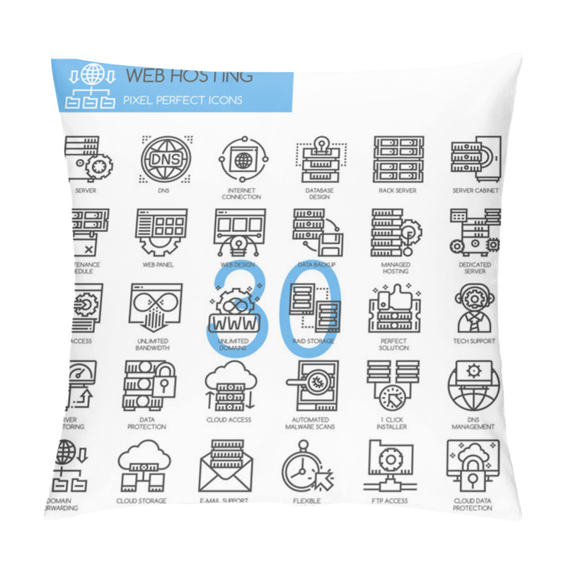 Personality  Web Hosting Icons Pillow Covers