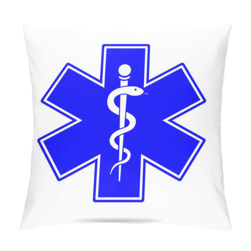 Personality  Medical Symbol Created Using Snakes And Green Leaves, Caduceus Symbol. Healthy Lifestyle Is Strong Heart, Vector Abstract Illustration Pillow Covers