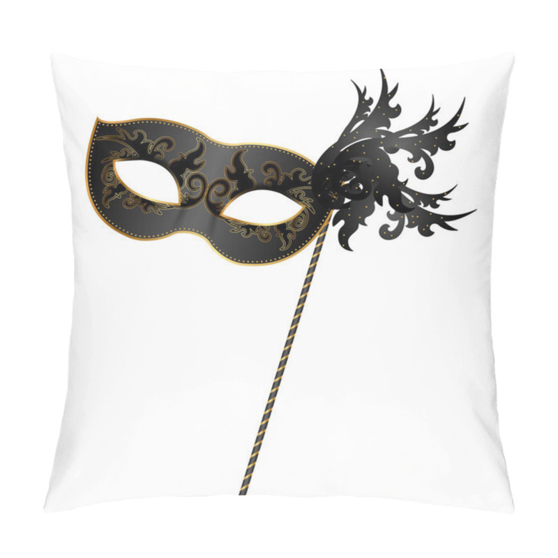 Personality  Vector Illustration Of Black And Gold Mask Pillow Covers