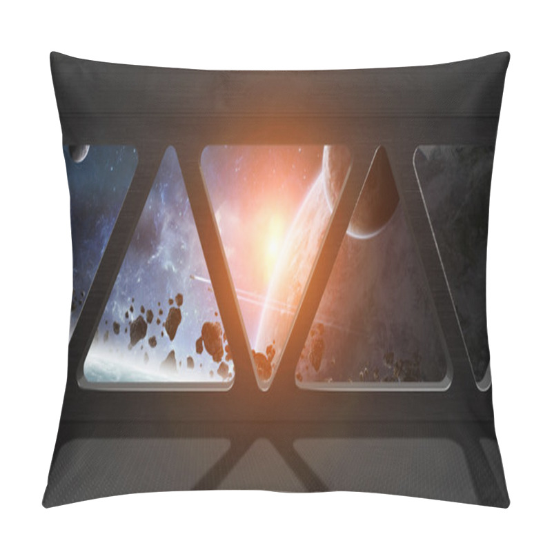 Personality  View Of Outer Space From Inside A Space Station Pillow Covers